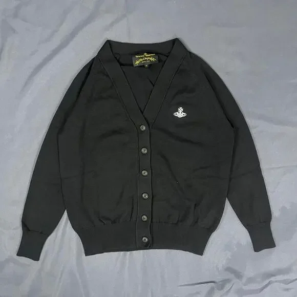 Vivienne Westwood Anglomania Black Cardigan White Orb - Picture 2 of 5